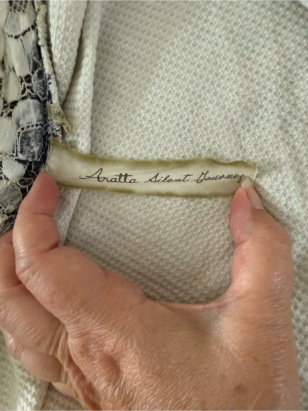 Aratta Ivory and Gray Open-Front Duster - Picture 6 of 7